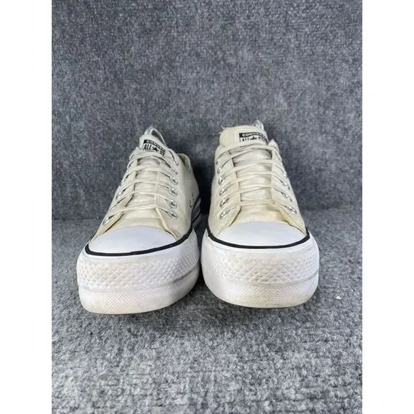 Converse Chuck Taylor All Star Platform Womens 8 Shoes White Thrashed Sneakers - Picture 3 of 11